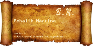 Behalik Martina névjegykártya